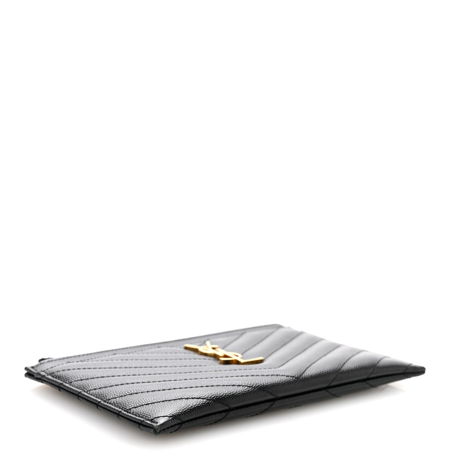 Grain De Poudre Chevron Monogram Bill Pouch Black