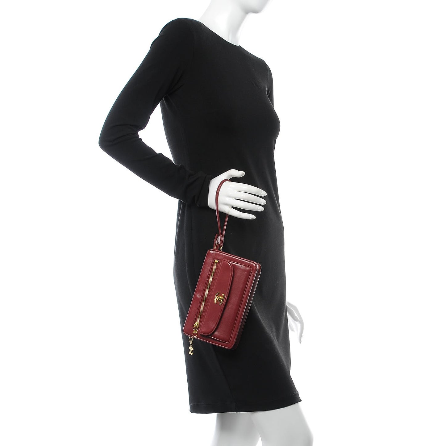 Lambskin CC Wristlet Red