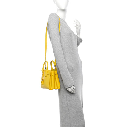 Saint Laurent Grained Calfskin Nano Sac De Jour Jaune 2 of 11