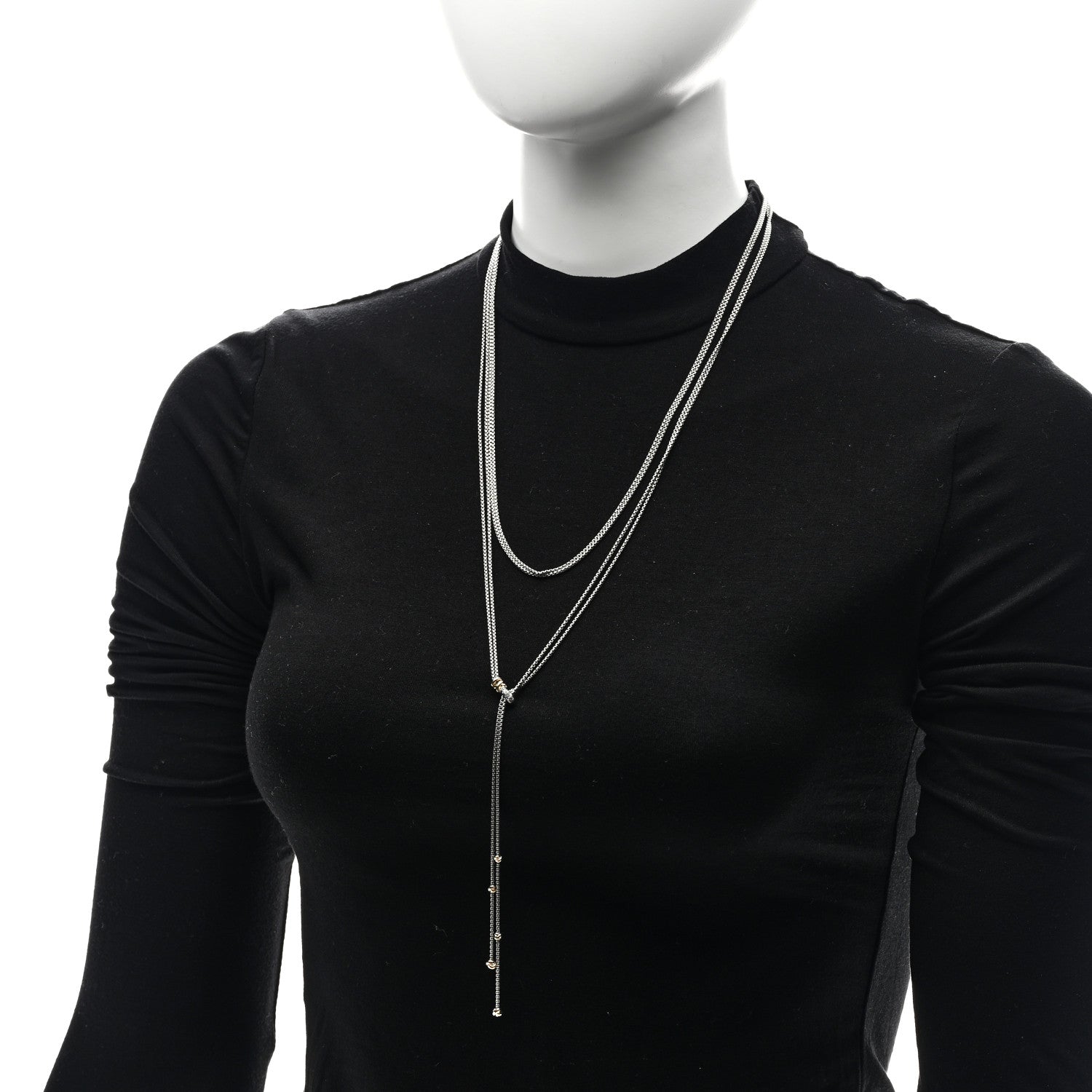 David Yurman Sterling Silver 18K Yellow Gold Diamond Petite Helena Y Necklace 2 of 5