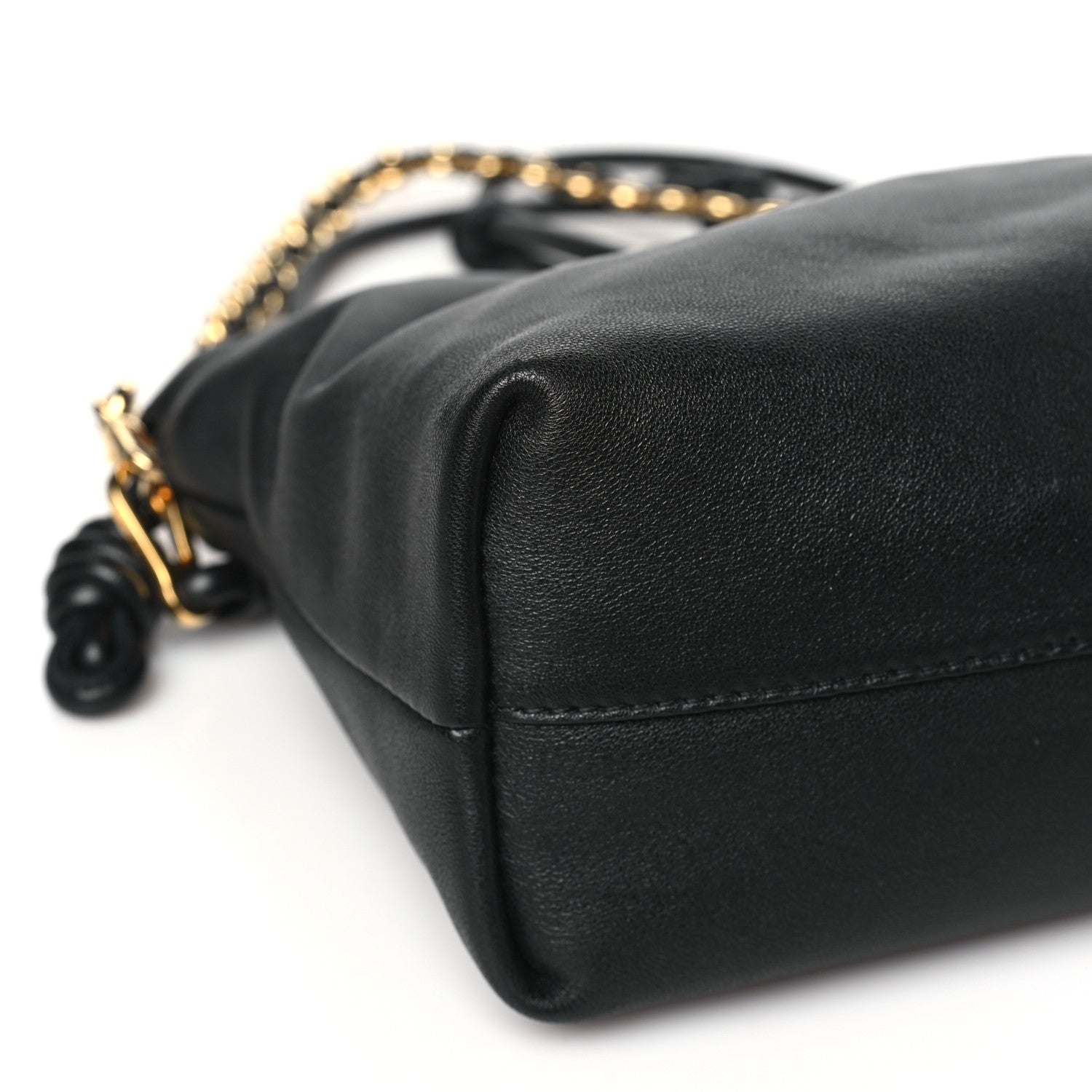 Loewe Mellow Nappa Donut Chain Flamenco Knot Clutch Black 9 of 10