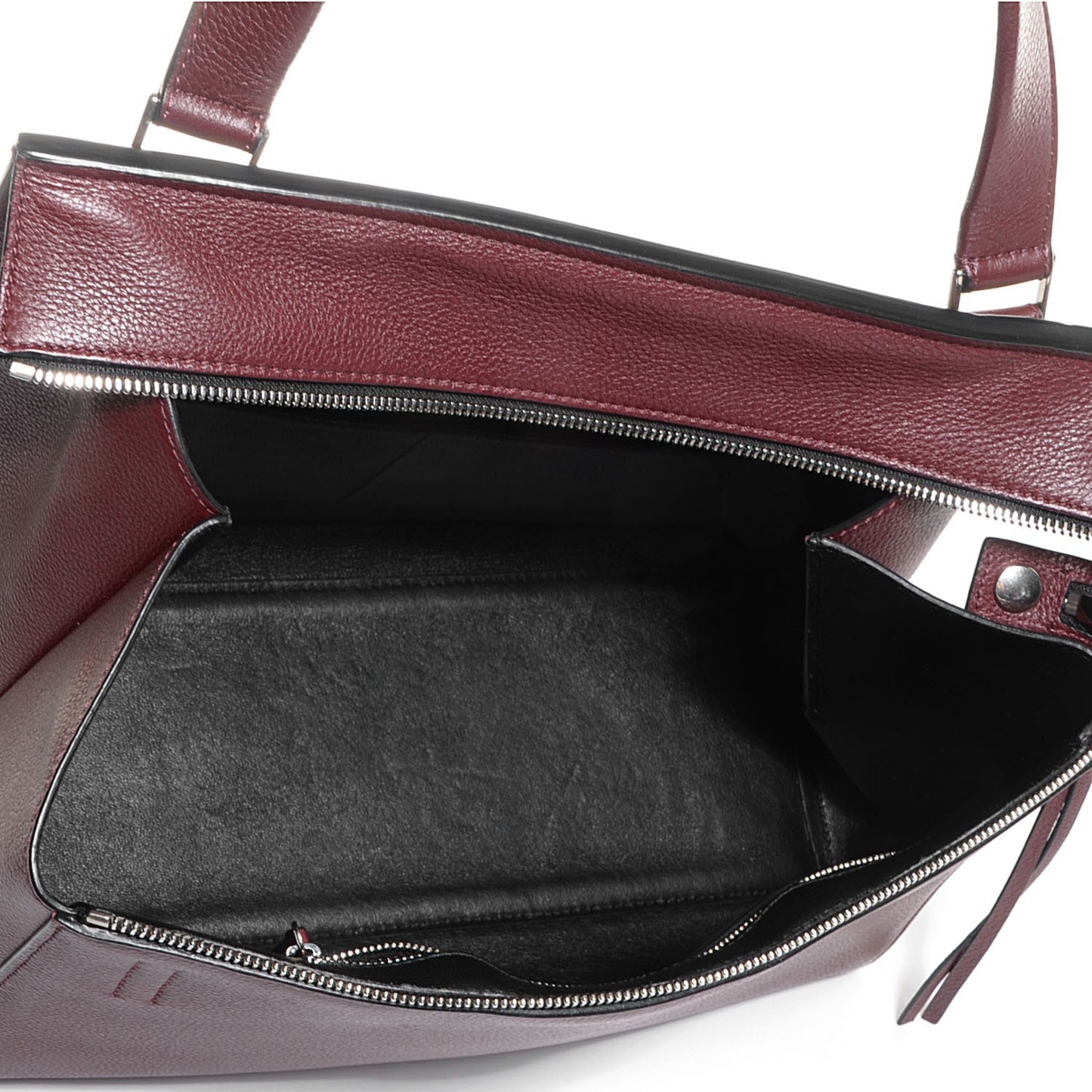Grained Calfskin Medium Edge Shoulder Bag Burgundy