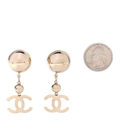 Chanel Metal CC Drop Earrings Gold 2 of 4