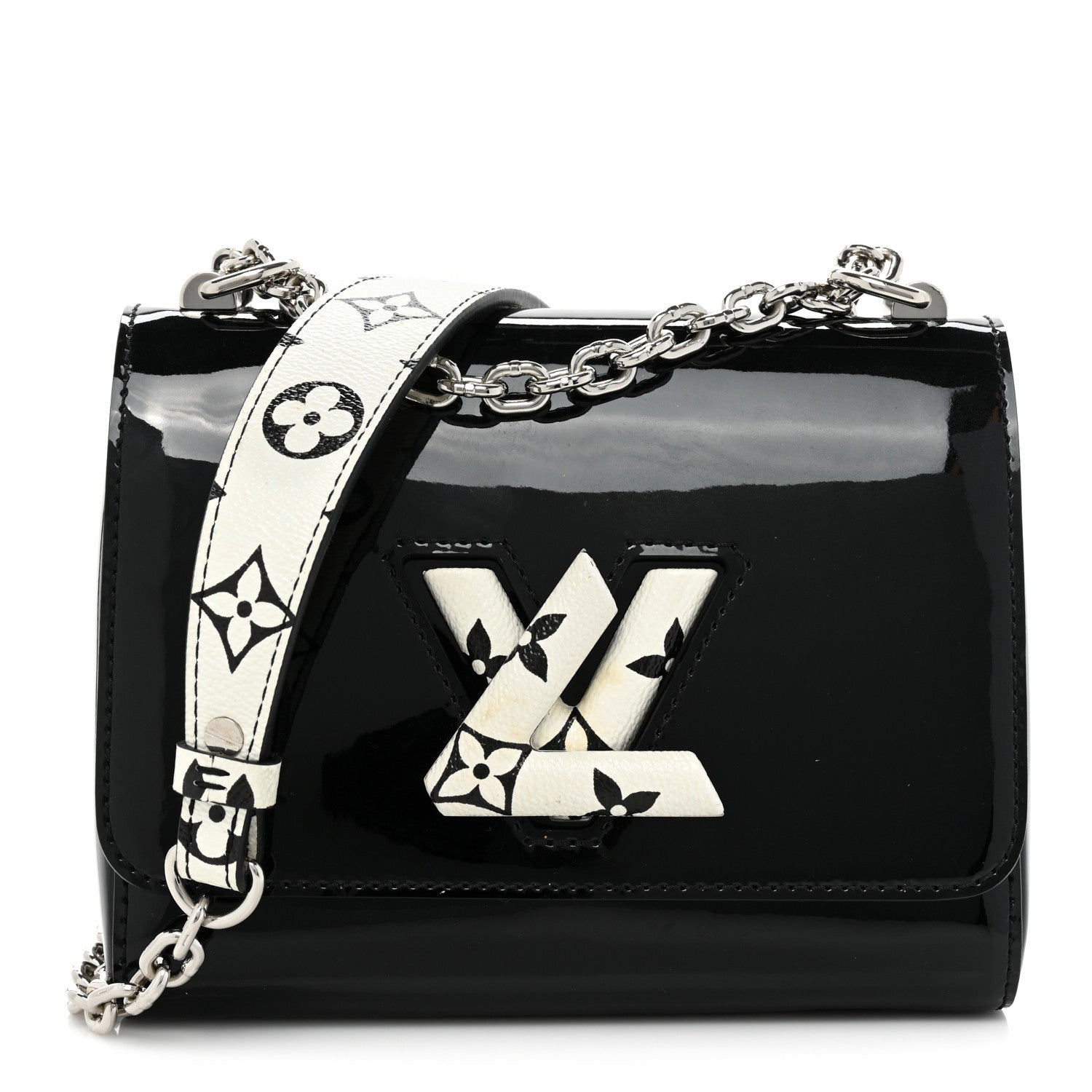 Louis Vuitton Patent Monogram Twist Shoulder Bag PM Black 1 of 14
