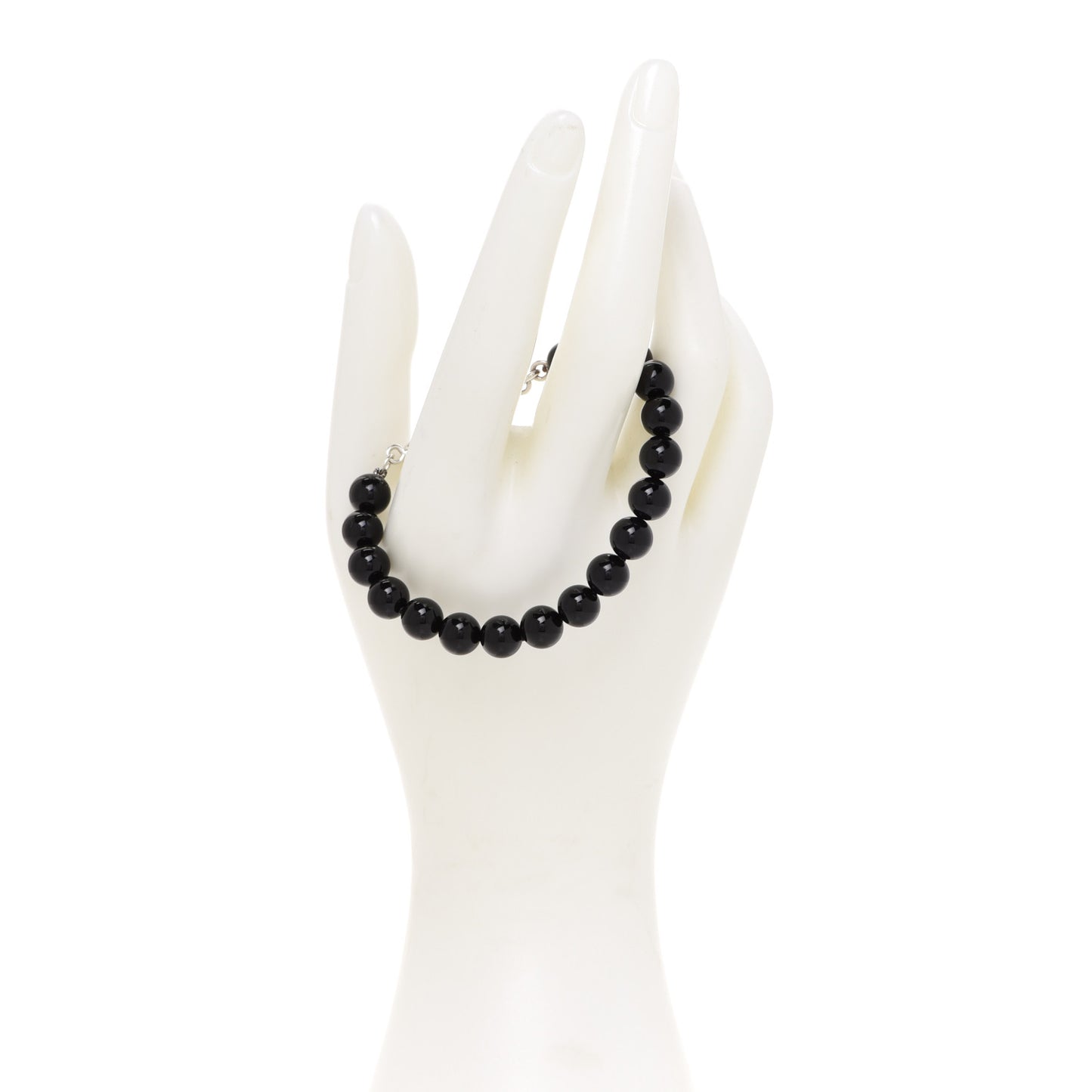 Sterling Silver Black Onyx Bead Toggle Bracelet