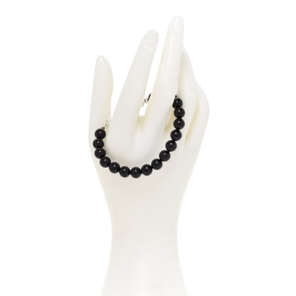 Tiffany Sterling Silver Black Onyx Bead Toggle Bracelet 2 of 5