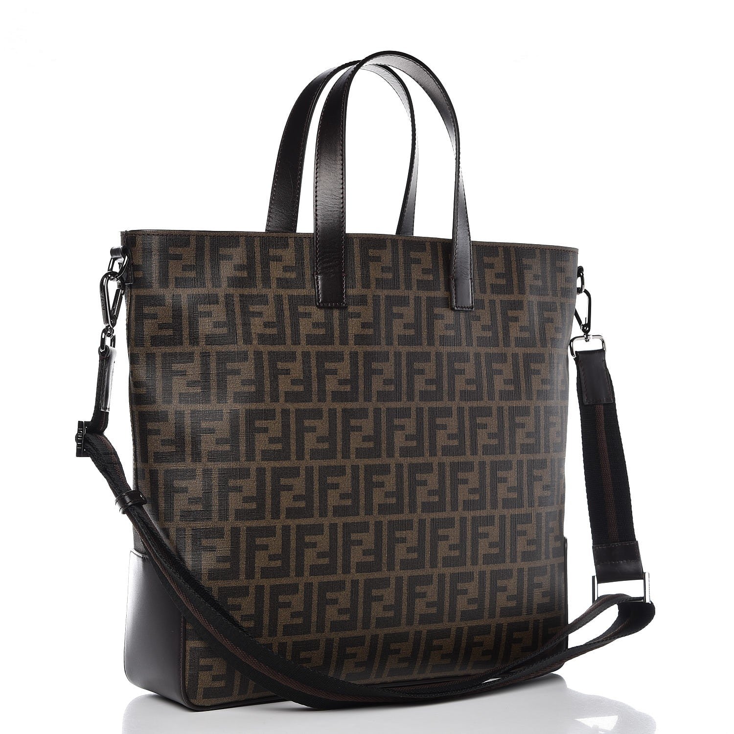 Fendi Zucca Top Handle Convertible Tote Tobacco 4 of 9