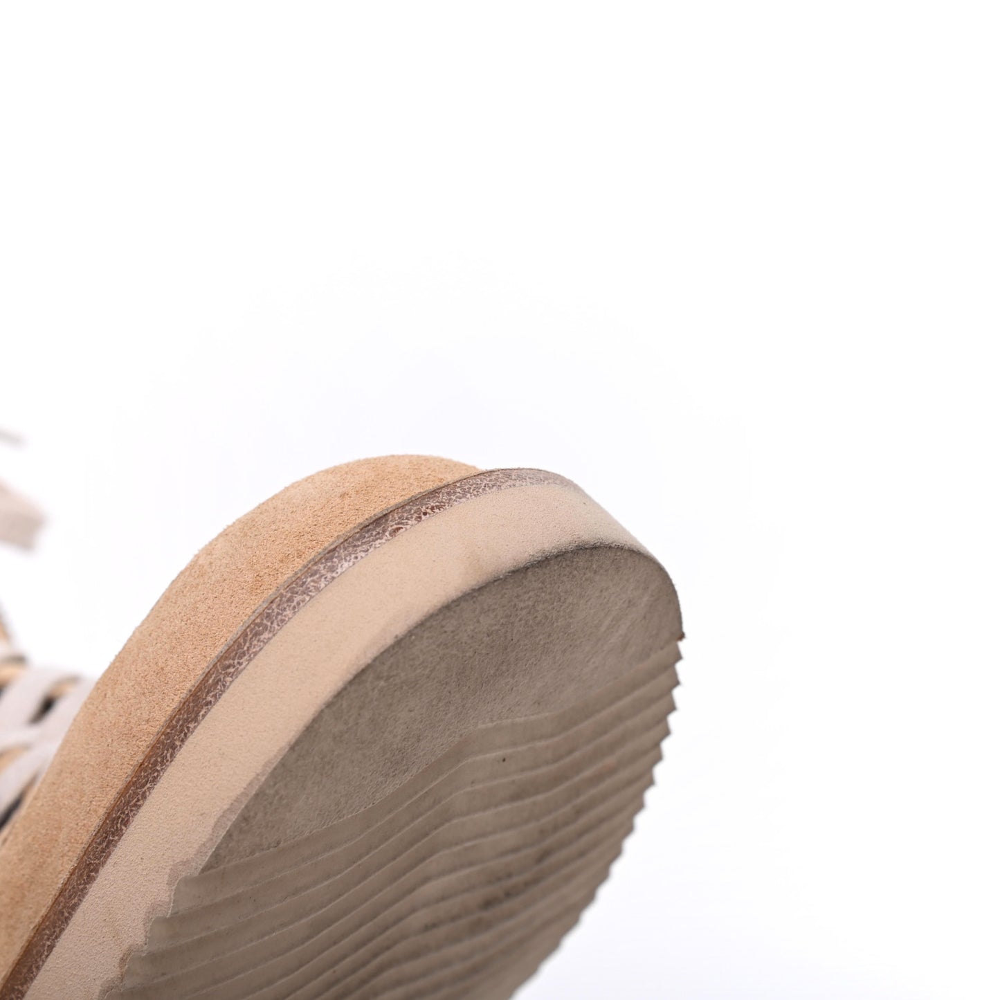 Toile Suede Calfskin CC Lace Up Short Boots 38.5 Light Beige