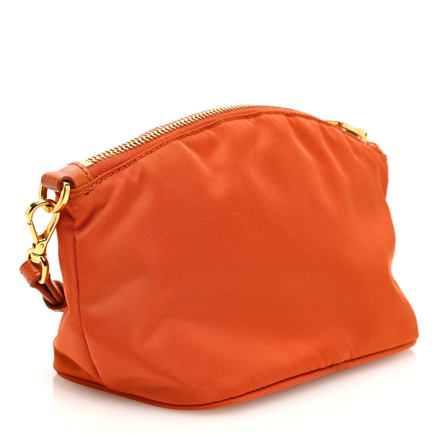 Tessuto Nylon Vela Saffiano Wristlet Orange