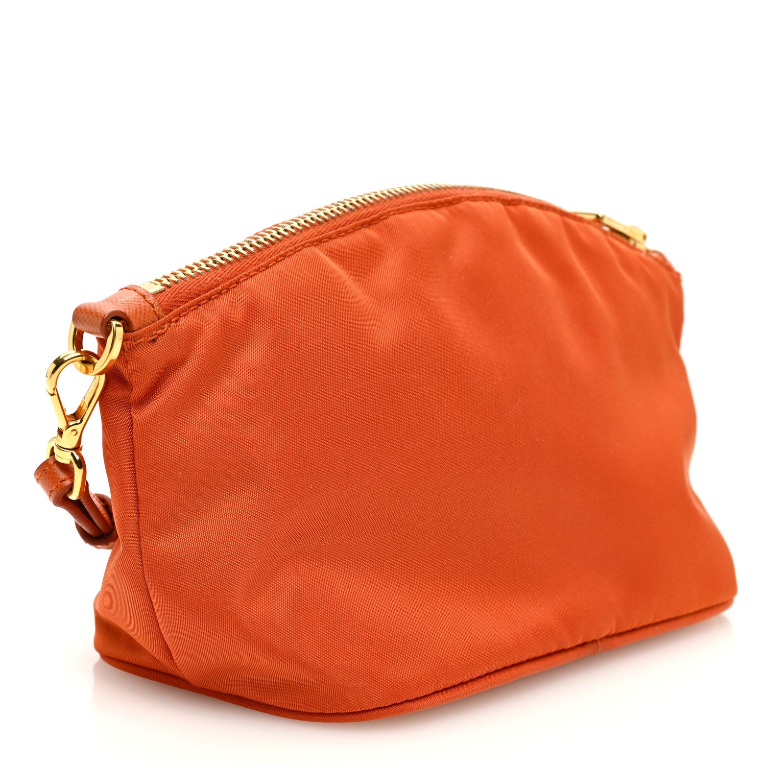 Prada Tessuto Nylon Vela Saffiano Wristlet Orange 3 of 9