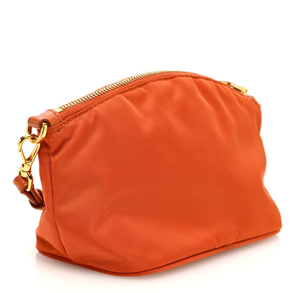 Prada Tessuto Nylon Vela Saffiano Wristlet Orange 3 of 9