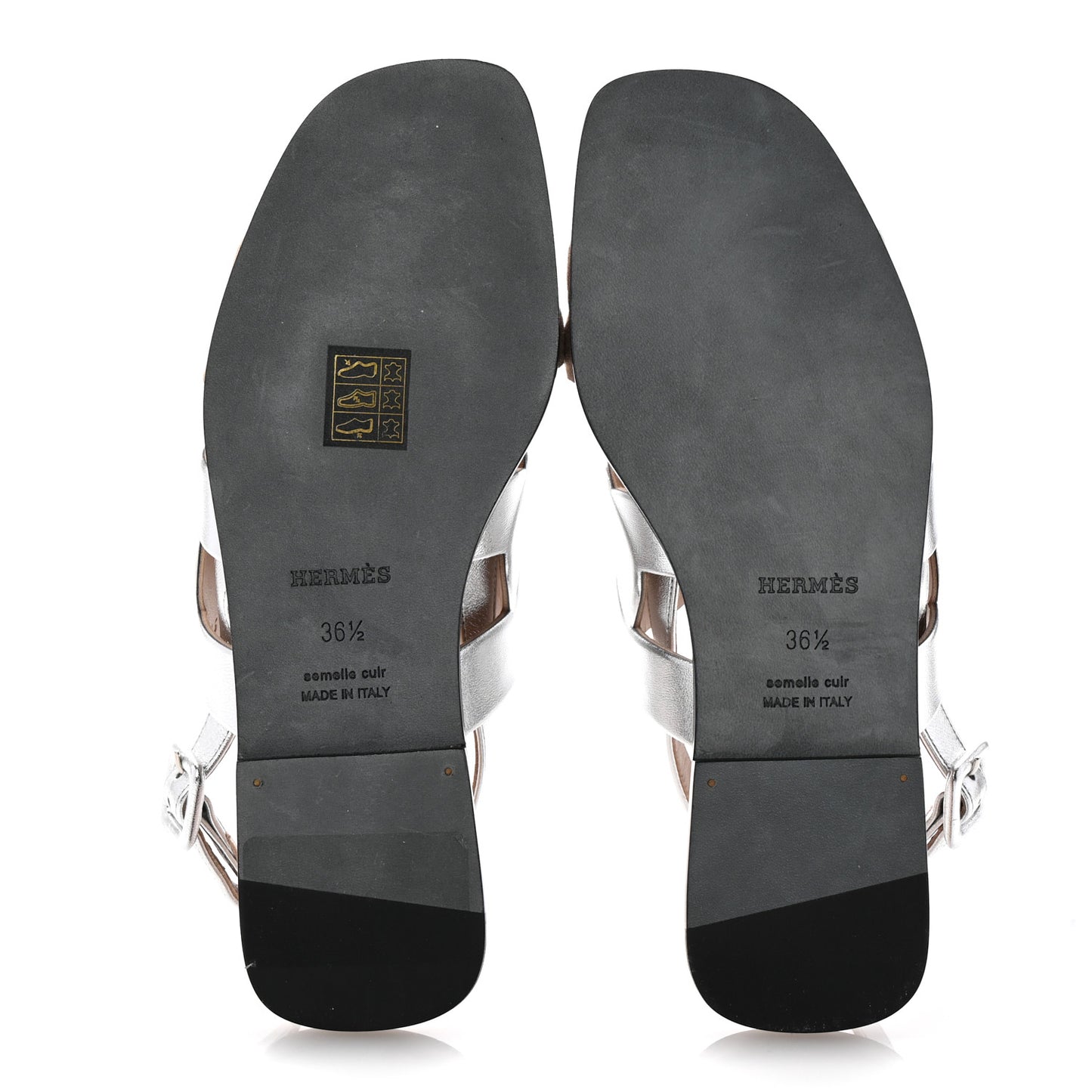 Metallic Nappa Chevre Velours Womens Grace Sandals 36.5 Gris Argente Beige