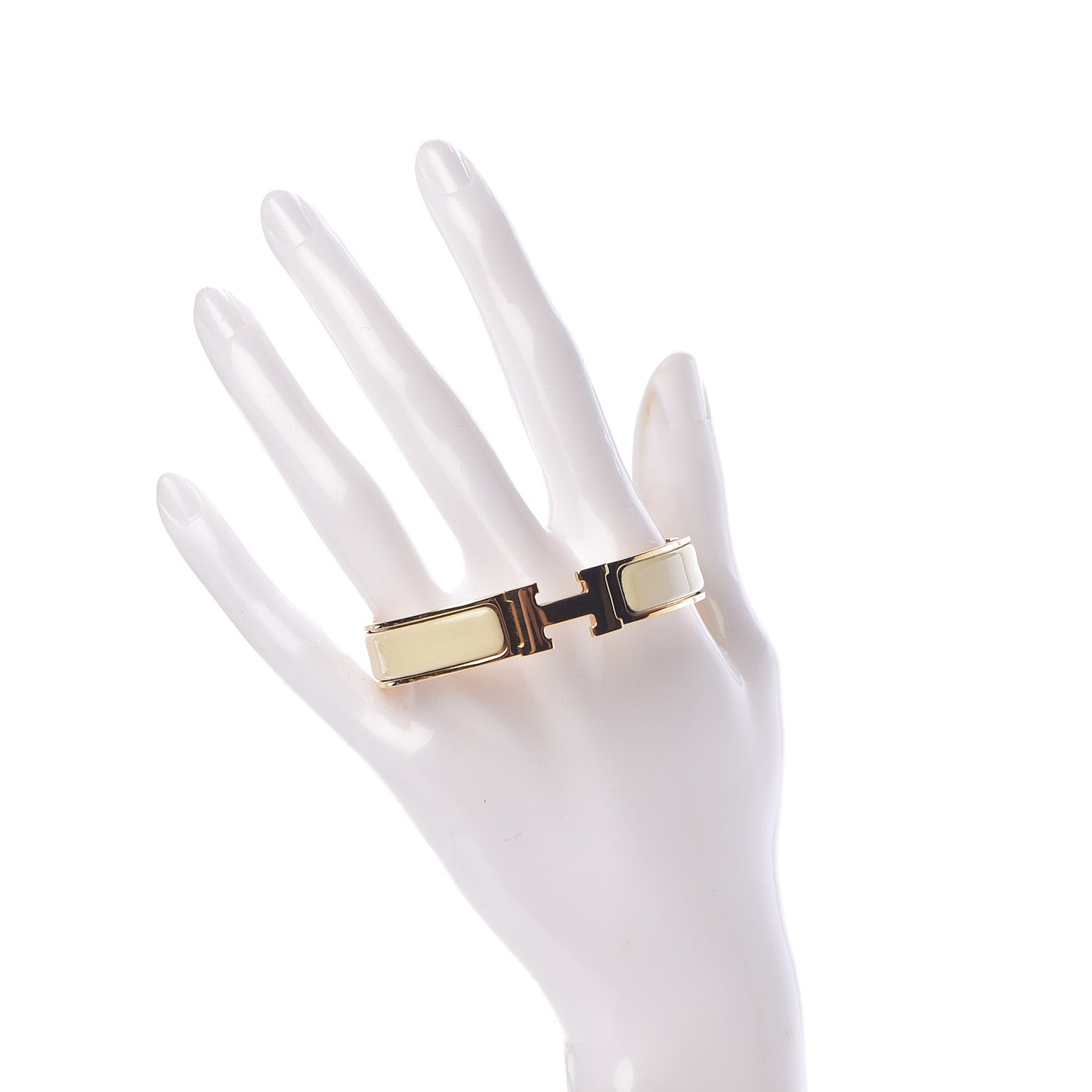 Enamel Narrow Clic Clac H Bracelet GM Craie
