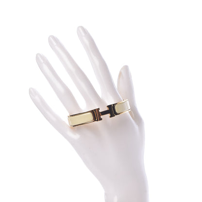 Hermes Enamel Narrow Clic Clac H Bracelet GM Craie 2 of 4