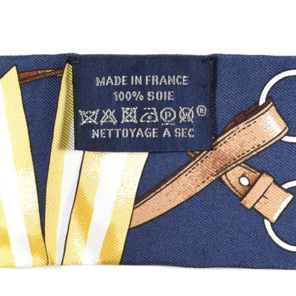 Hermes Silk Jumping Twilly Marine Gold Brun 4 of 4