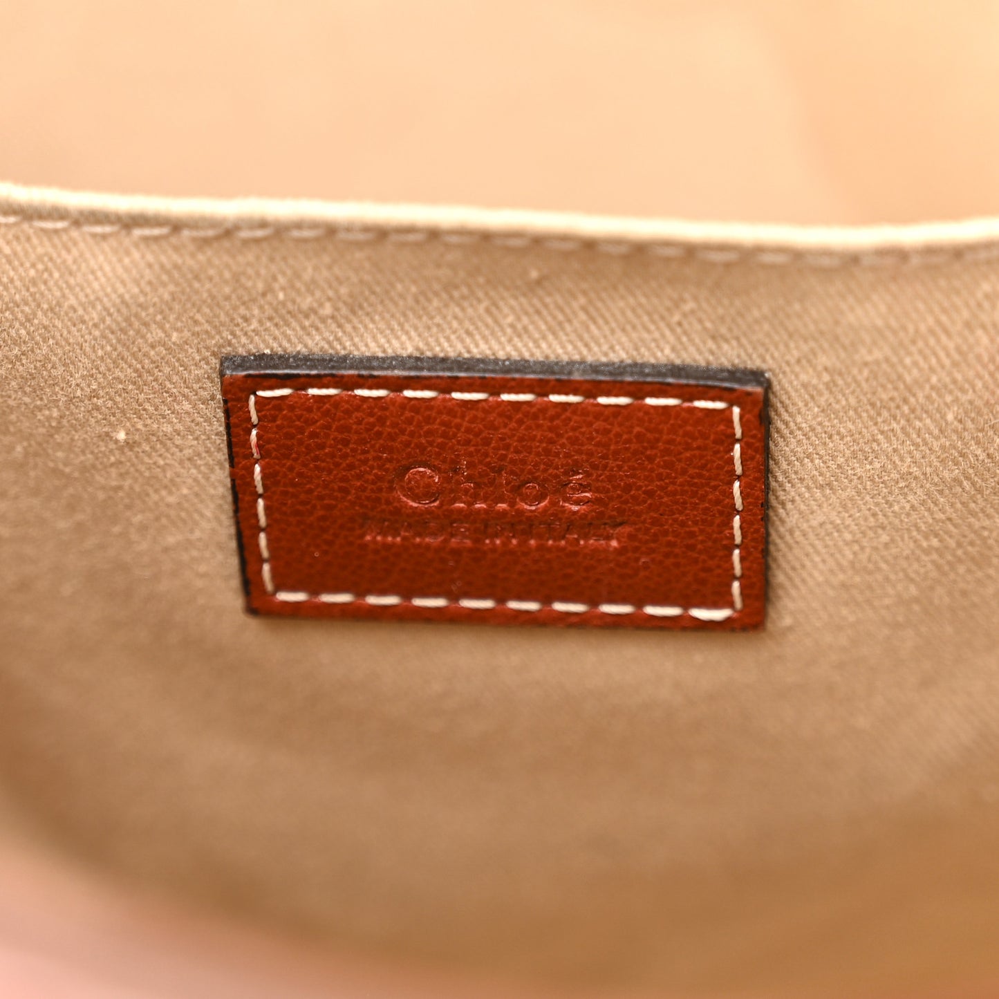 Calfskin Medium Woody Ribbon Tote Sepia Brown