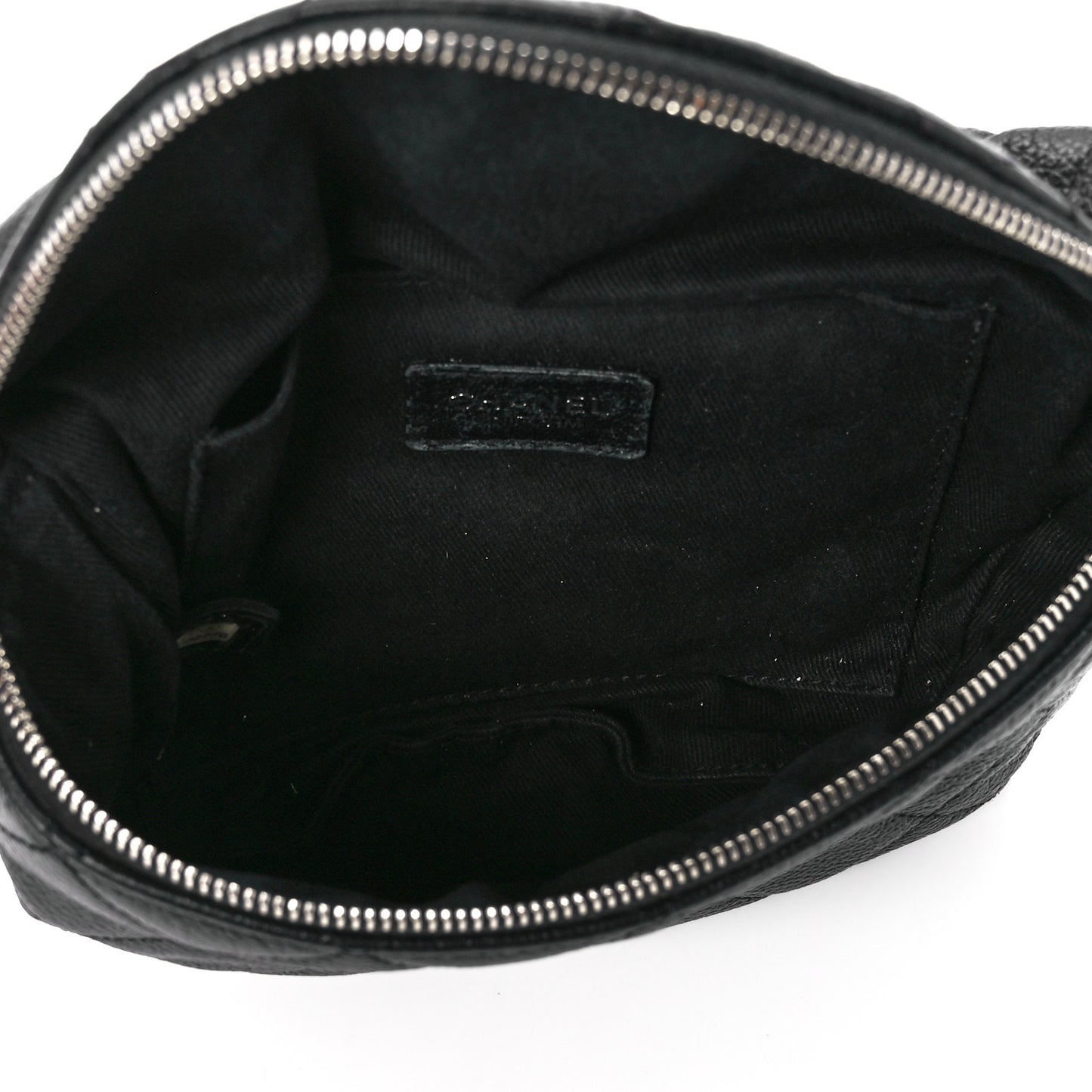 Grained Calfskin Quilted Waist Belt Bag Black