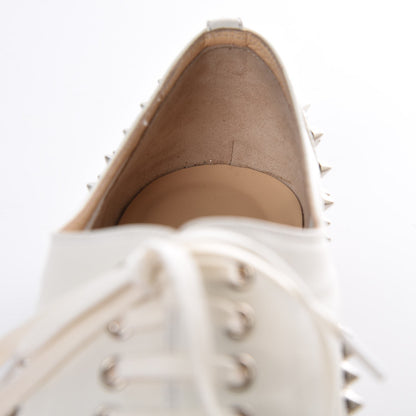 Christian Louboutin Nappa Freddy Spikes Donna Flat Sneakers 38 Latte Silver 9 of 9