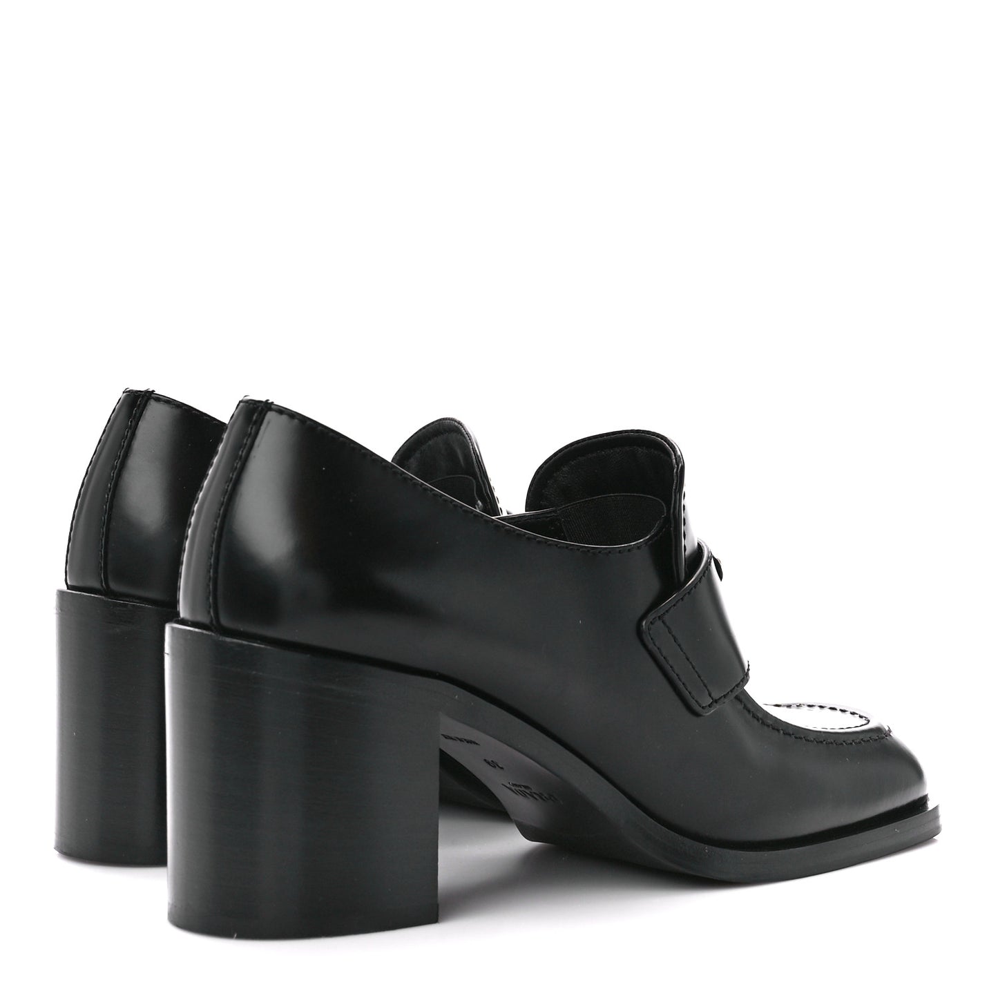 Spazzolato Metal Triangle Logo 85mm Loafers 39 Black