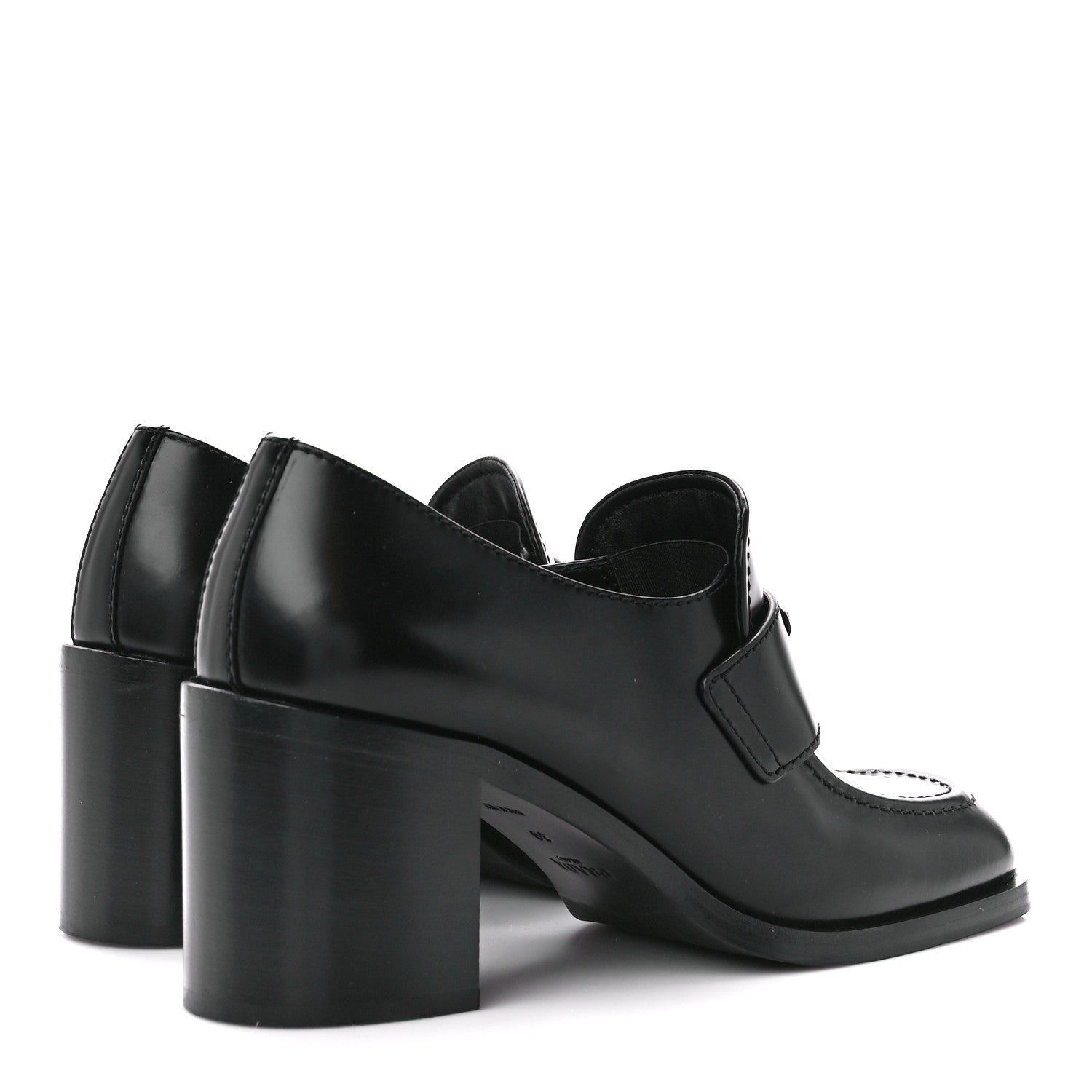 Prada Spazzolato Metal Triangle Logo 85mm Loafers 39 Black 4 of 7