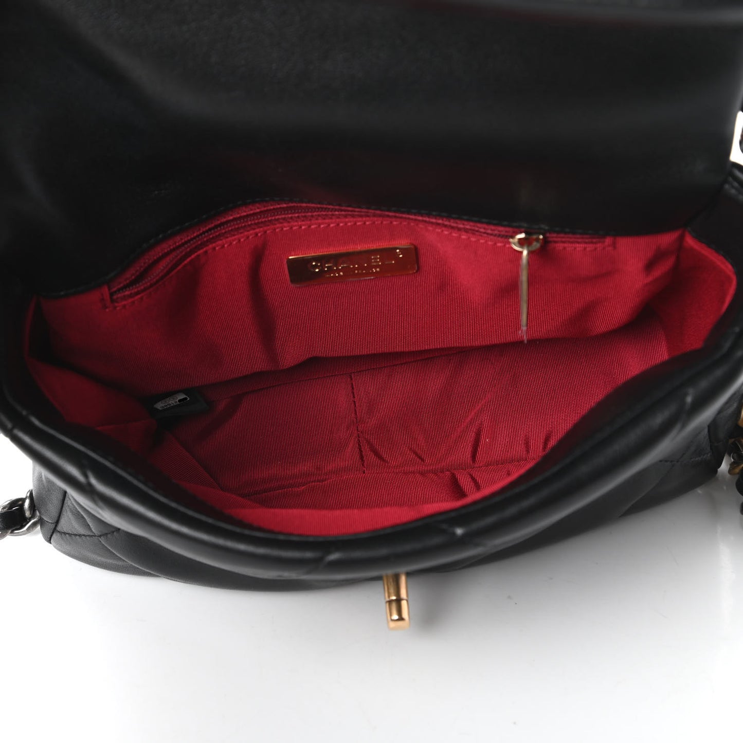 Lambskin Quilted Medium Chanel 19 Flap Black