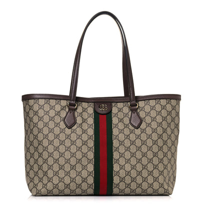 Gucci GG Supreme Monogram Medium Ophidia Shopping Tote Brown 1 of 12