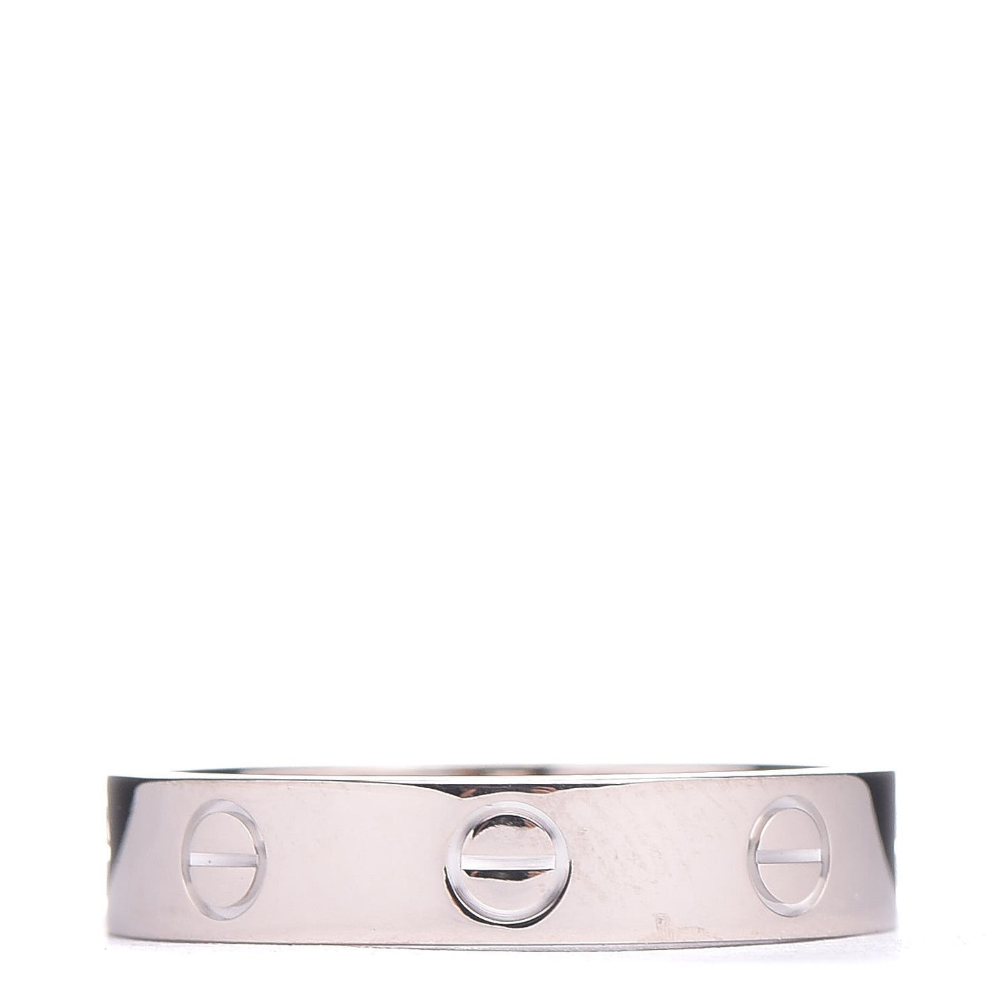 18K White Gold Diamond 4mm LOVE Wedding Band Ring 52 6