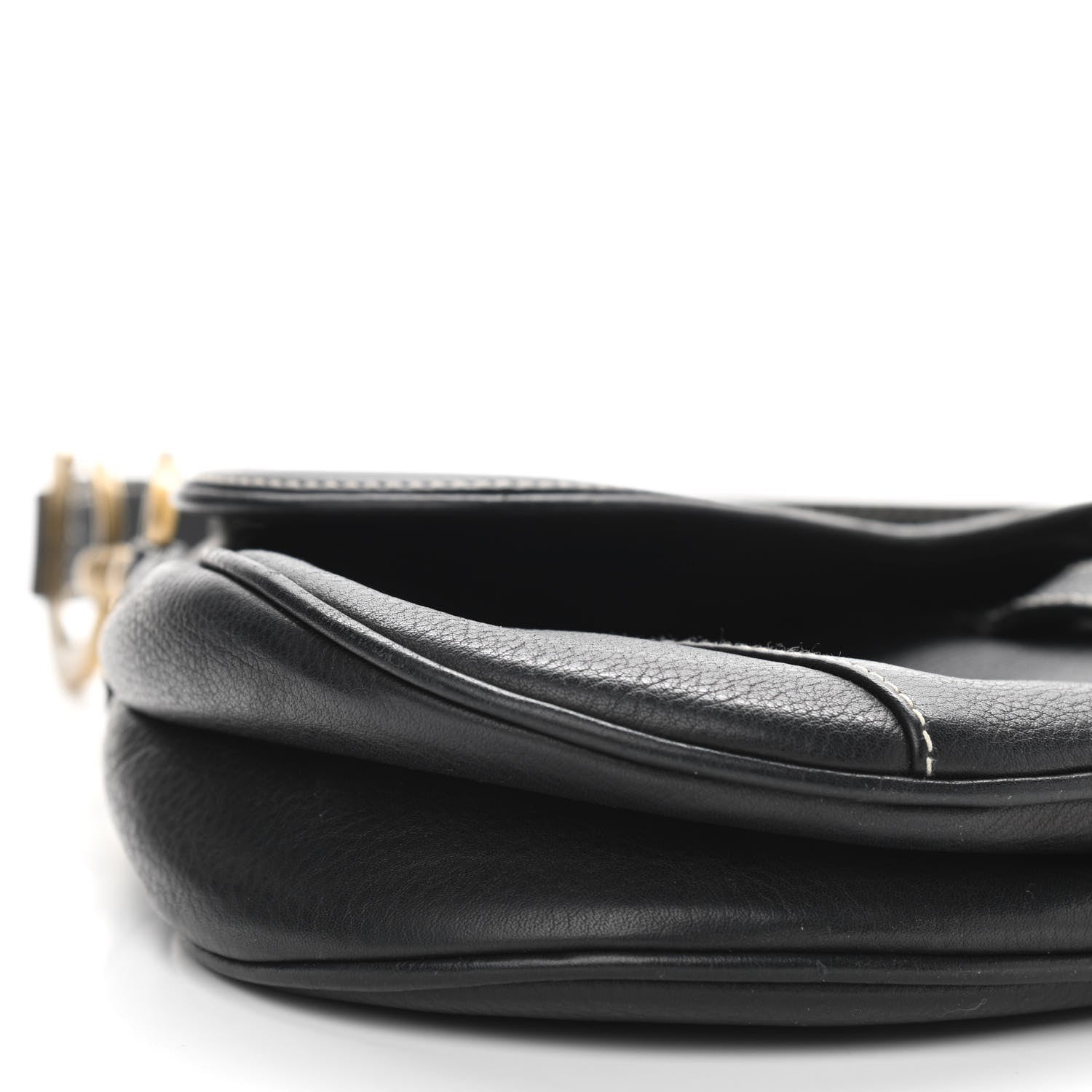 Christian Dior Grained Calfskin Saddle Bag Black 9 of 10