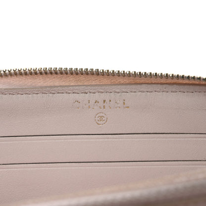 Chanel Lurex Canvas Deauville Medium Zip Around Wallet Pink 6 of 11