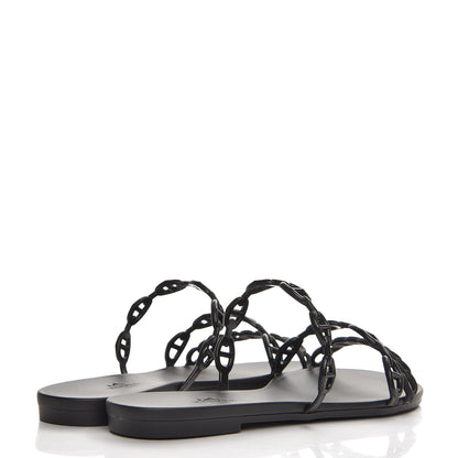 Hermes Rubber Chaine d'Ancre Rivage Sandals 38 Black 4 of 8