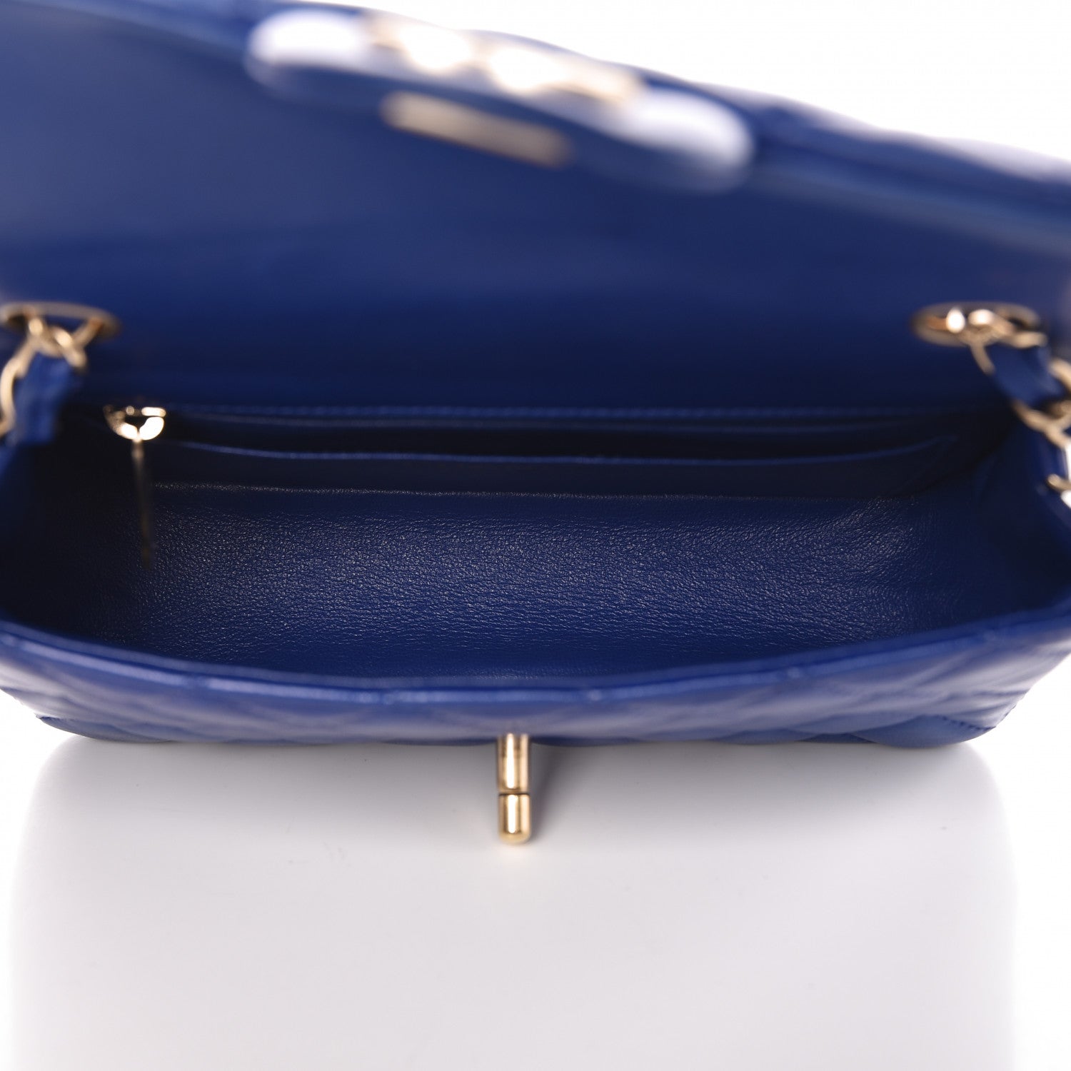 Chanel Lambskin Quilted Mini Rectangular Flap Blue 5 of 13