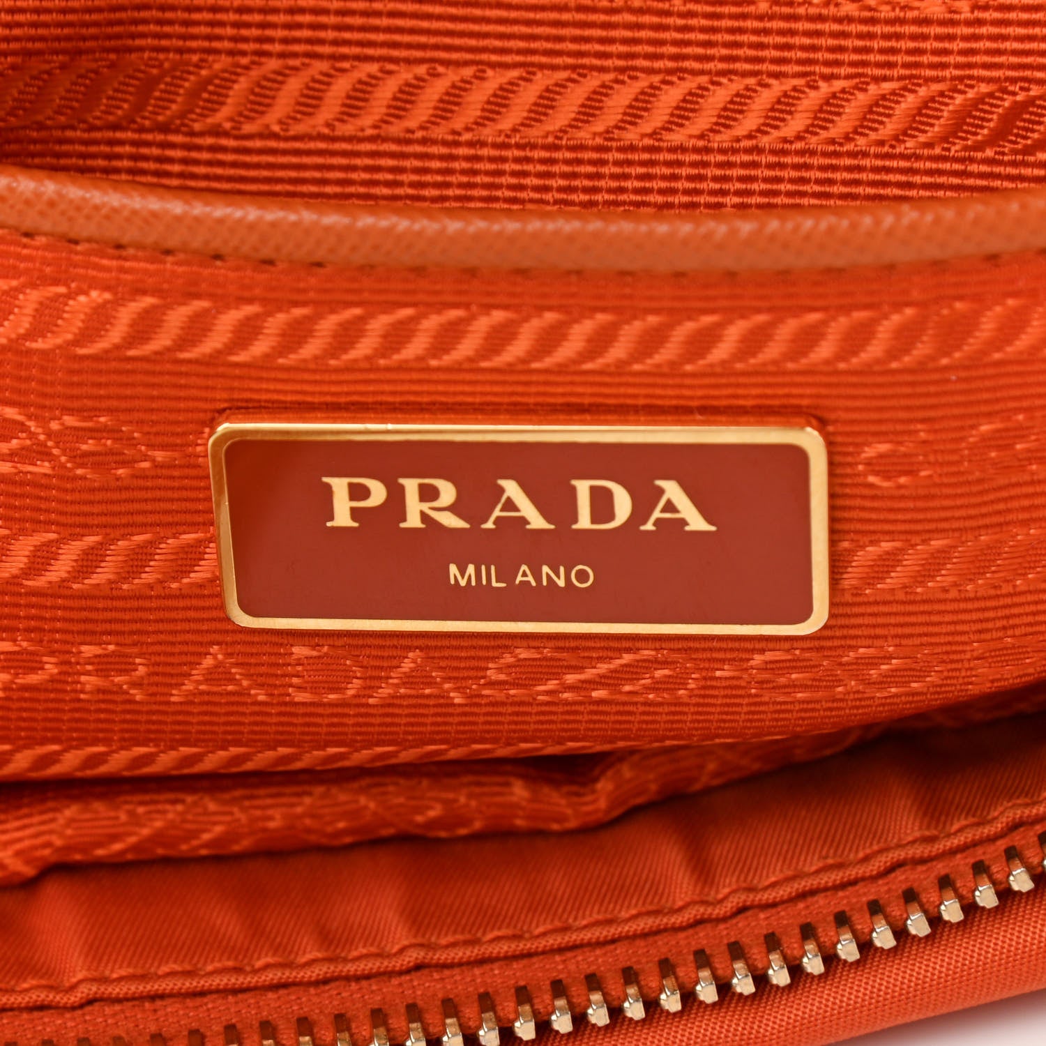 Prada Saffiano Tessuto Nylon Shopping Satchel Orange 6 of 11