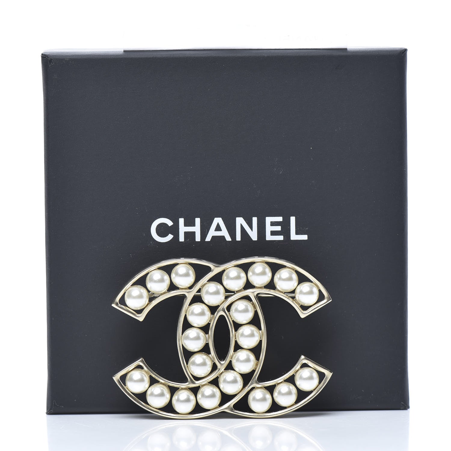 Chanel Pearl CC Brooch Light Gold 5 of 5