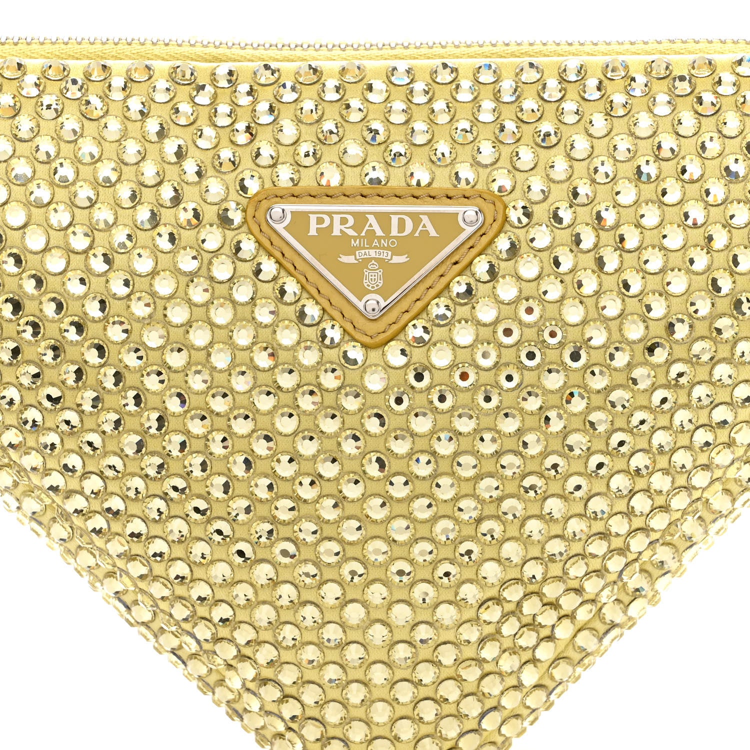 Prada Satin Crystal Triangle Pouch Ananas 8 of 11