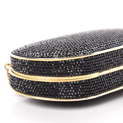 Judith Leiber Swarovski Crystal Minaudiere Clutch Black Gold 6 of 10