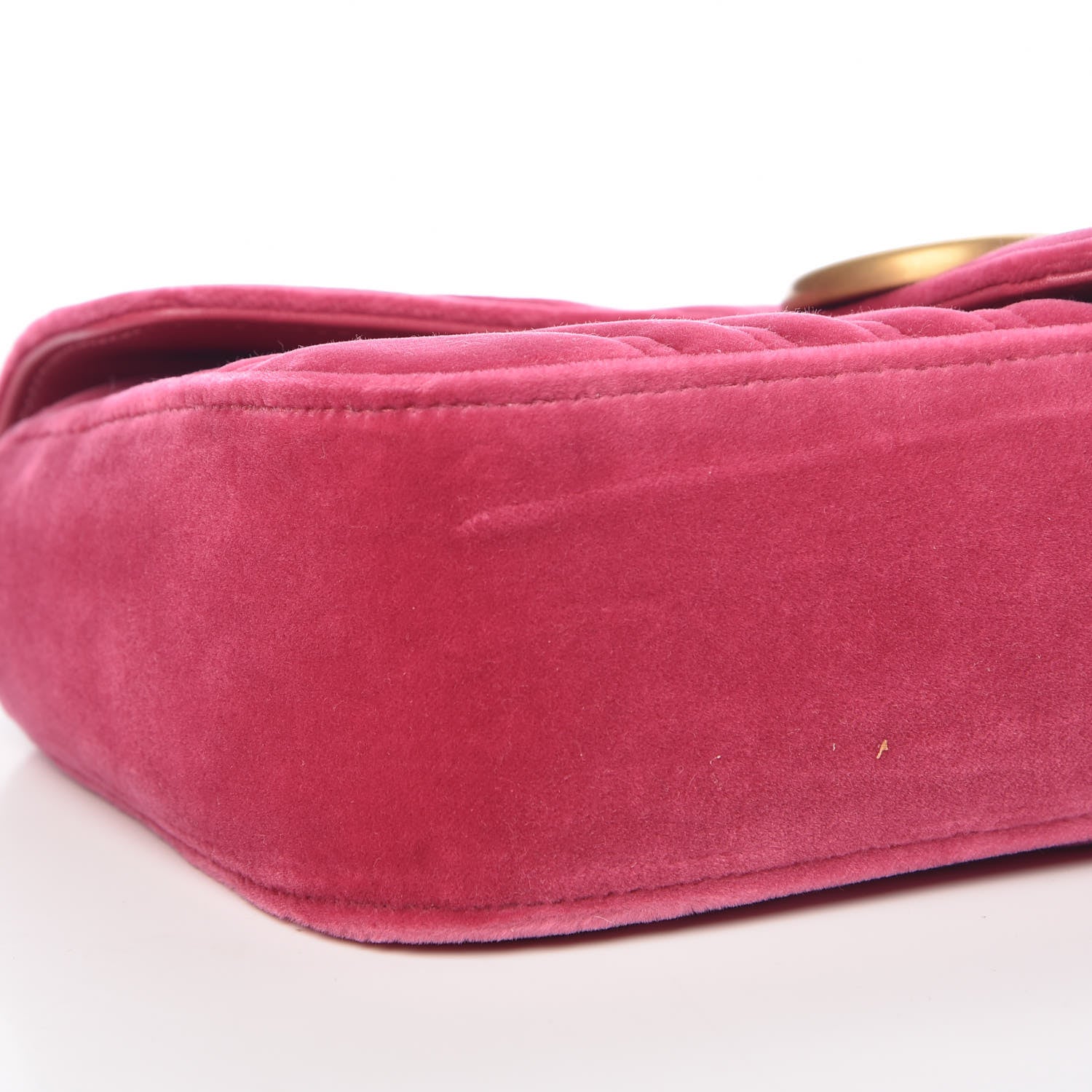 Gucci Velvet Matelasse Small GG Marmont Shoulder Bag Light Raspberry Rose 5 of 9