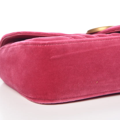 Gucci Velvet Matelasse Small GG Marmont Shoulder Bag Light Raspberry Rose 5 of 9