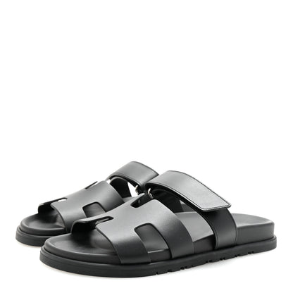 Hermes Calfskin Womens Chypre Sandals 39 Black 4 of 10