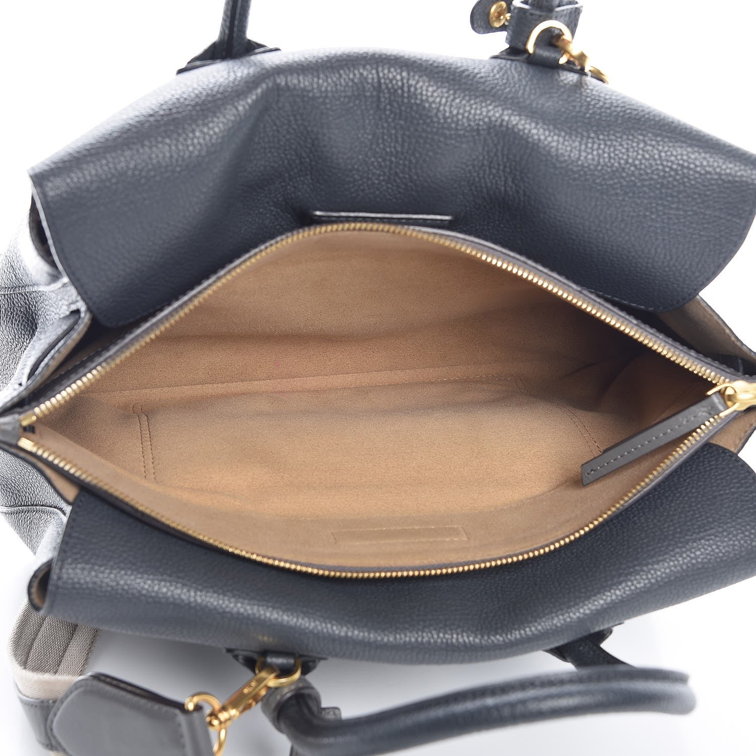 MCM Grained Calfskin Medium Milla Tote Phantom Grey 6 of 19