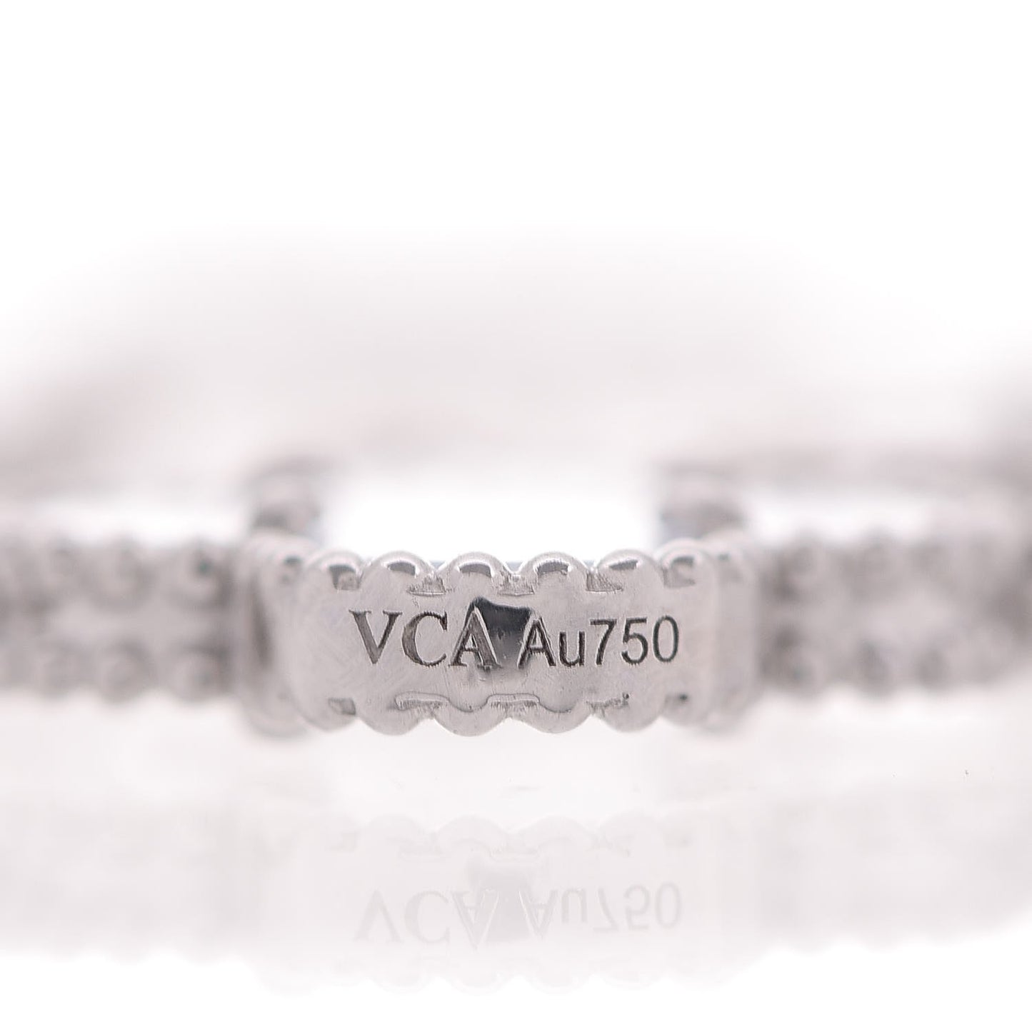 18K White Gold Chalcedony 5 Motifs Vintage Alhambra Bracelet