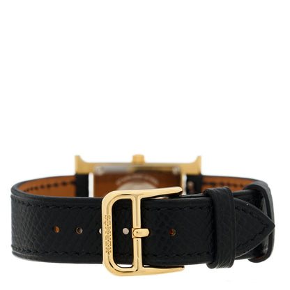 Hermes Stainless Steel Epsom 21mm Heure H Hour Quartz Watch Noir 2 of 4