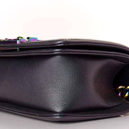 Chanel Iridescent Goatskin Quilted Small Boy Flap Purple 8 of 12