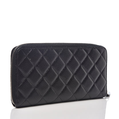 Chanel Caviar Quilted Large Gusset Zip Around Wallet Black 2 of 7