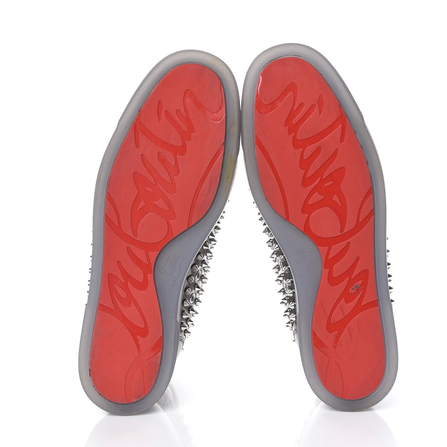 Christian Louboutin Specchio Mens Louis Spikes Flat Sneakers 43.5 Silver 7 of 13