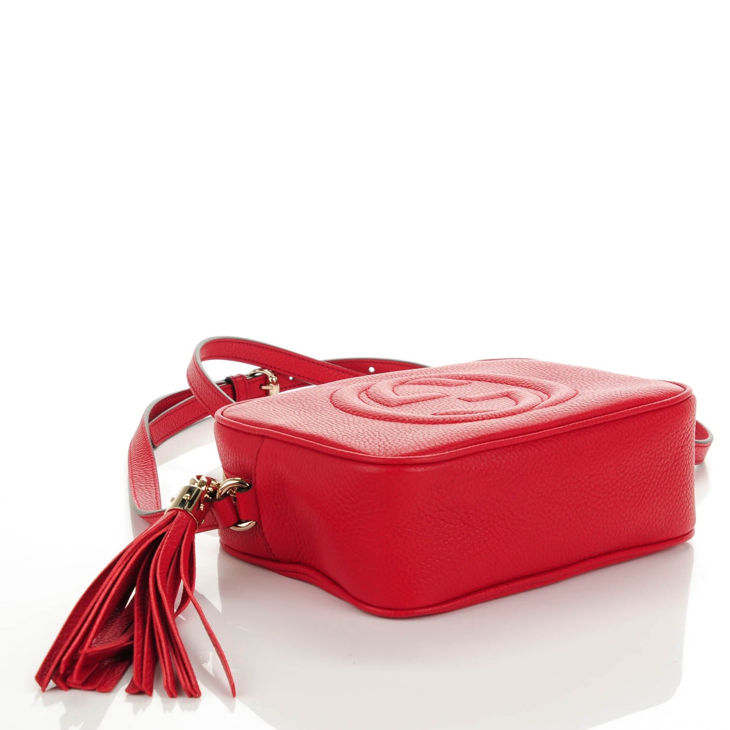Pebbled Calfskin Small Soho Disco Bag Tabasco Red