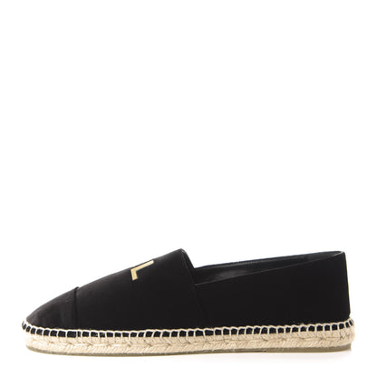 Chanel Velvet Logo Espadrilles 42 Black 1 of 9