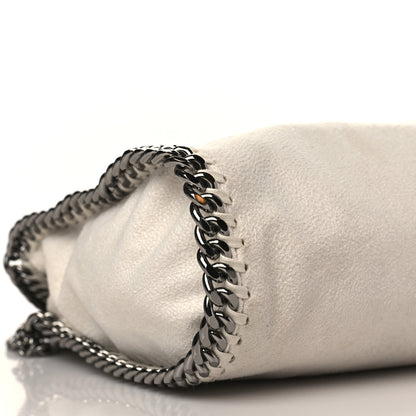 Stella McCartney X ED CURTIS Shaggy Deer Logo Embroidered Mini Falabella Fold Over Tote White 8 of 9
