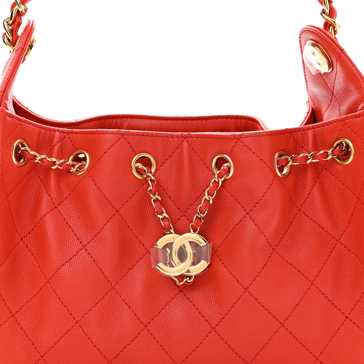 Chanel Caviar Quilted Mini Chanel 25 Handbag Red 8 of 11