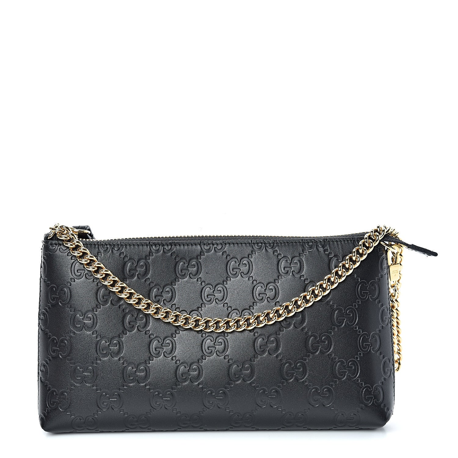 Gucci Guccissima Signature Wrist Wallet Black 1 of 8