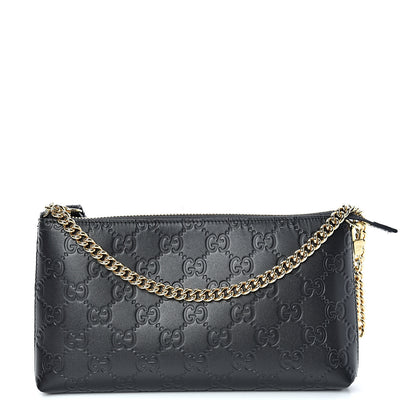 Gucci Guccissima Signature Wrist Wallet Black 1 of 8